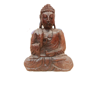 BUDA VITARKA TALLADO A MANO MADERA DE SUAR 25 CMS