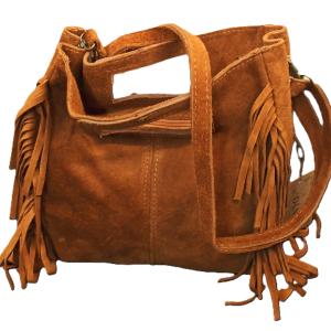 BOLSO ITALIANO DE ANTE(AUTÉNTICO) CON FLECOS